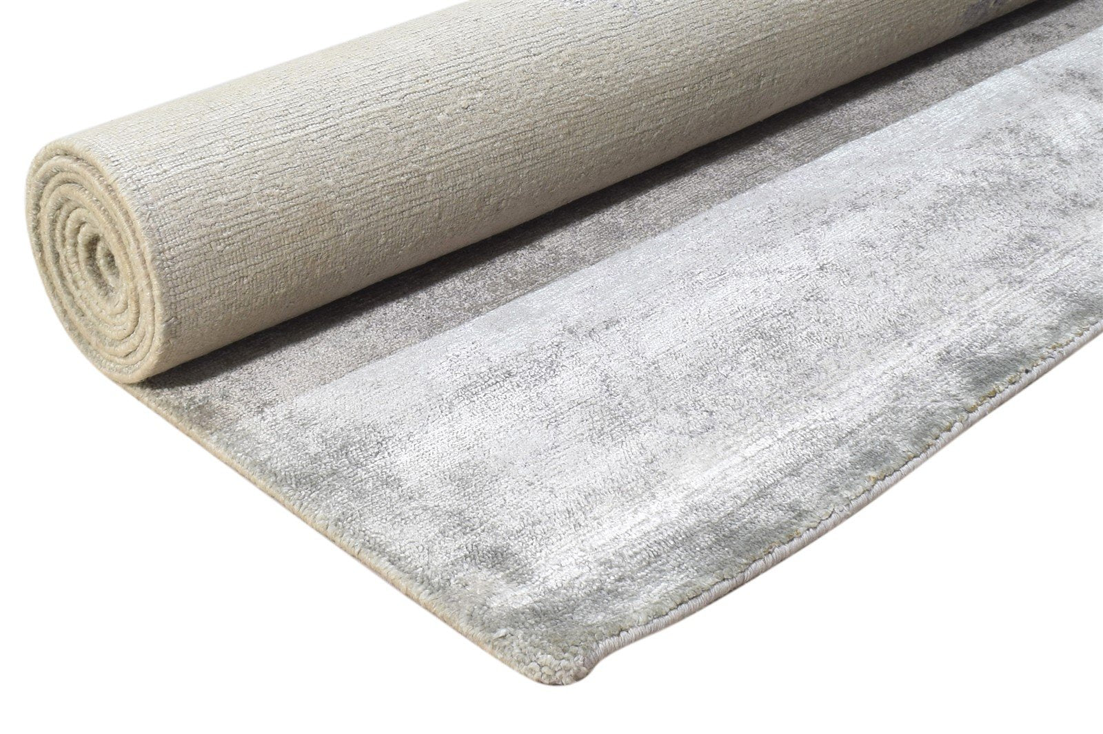 Hand Knotted Grey Silk Rug 6' X 9' Modern American Abstract Large Carpet   7865070649493