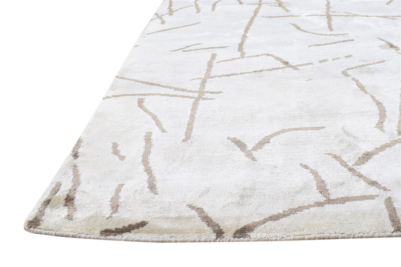 Hand Knotted Grey Silk Rug 6X8 Modern Scandinavian Abstract Room Size Carpet   7865066389653