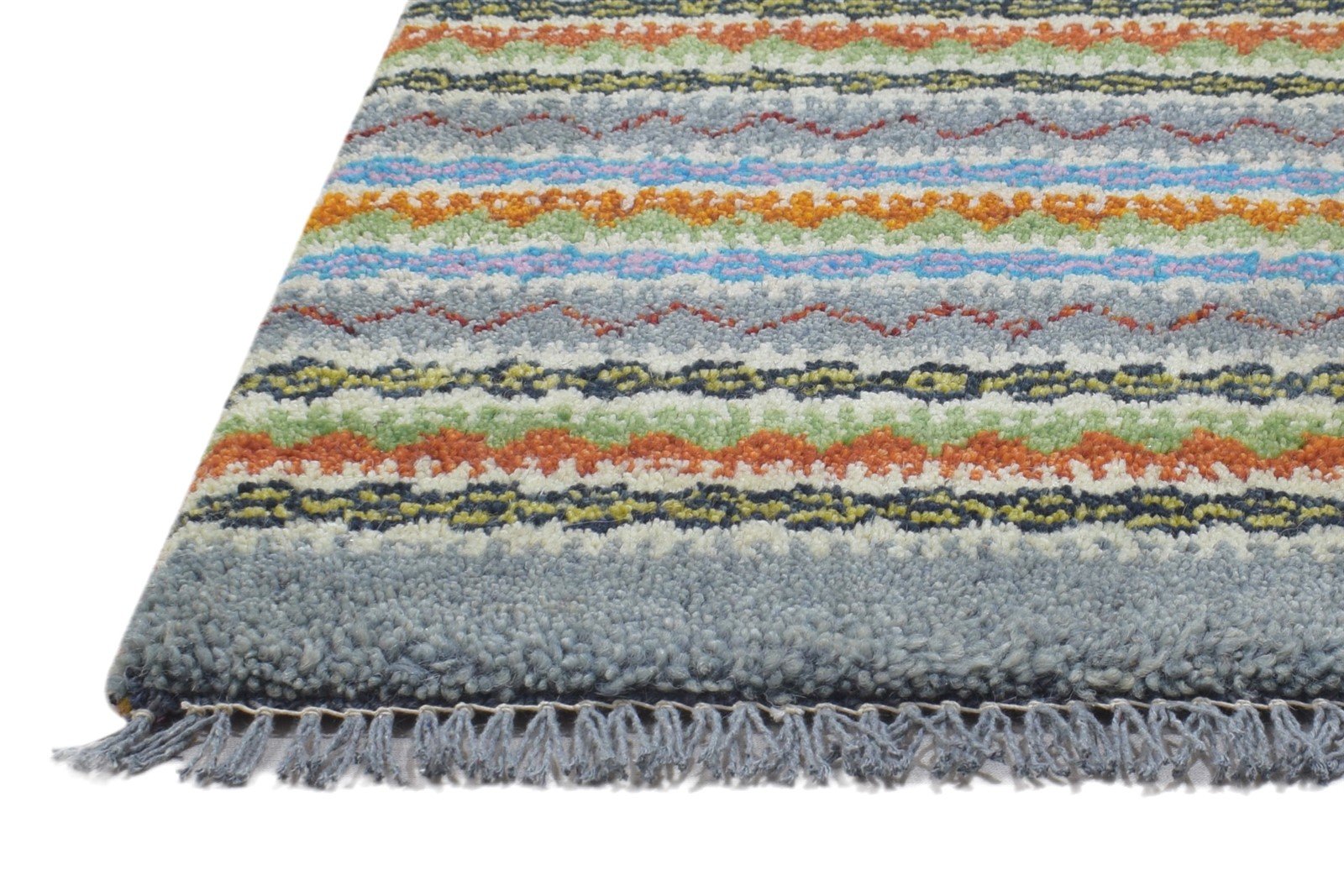 Hand Knotted Grey Wool Rug 1' X 2' Persian Gabbeh Southwestern Small Carpet   7864215339157