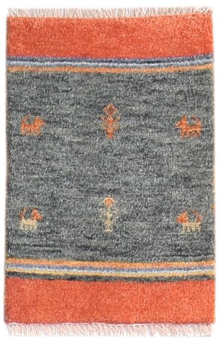 Hand Knotted Grey Wool Rug 1' X 2' Persian Southwestern Tribal Small Carpet   7865180749973