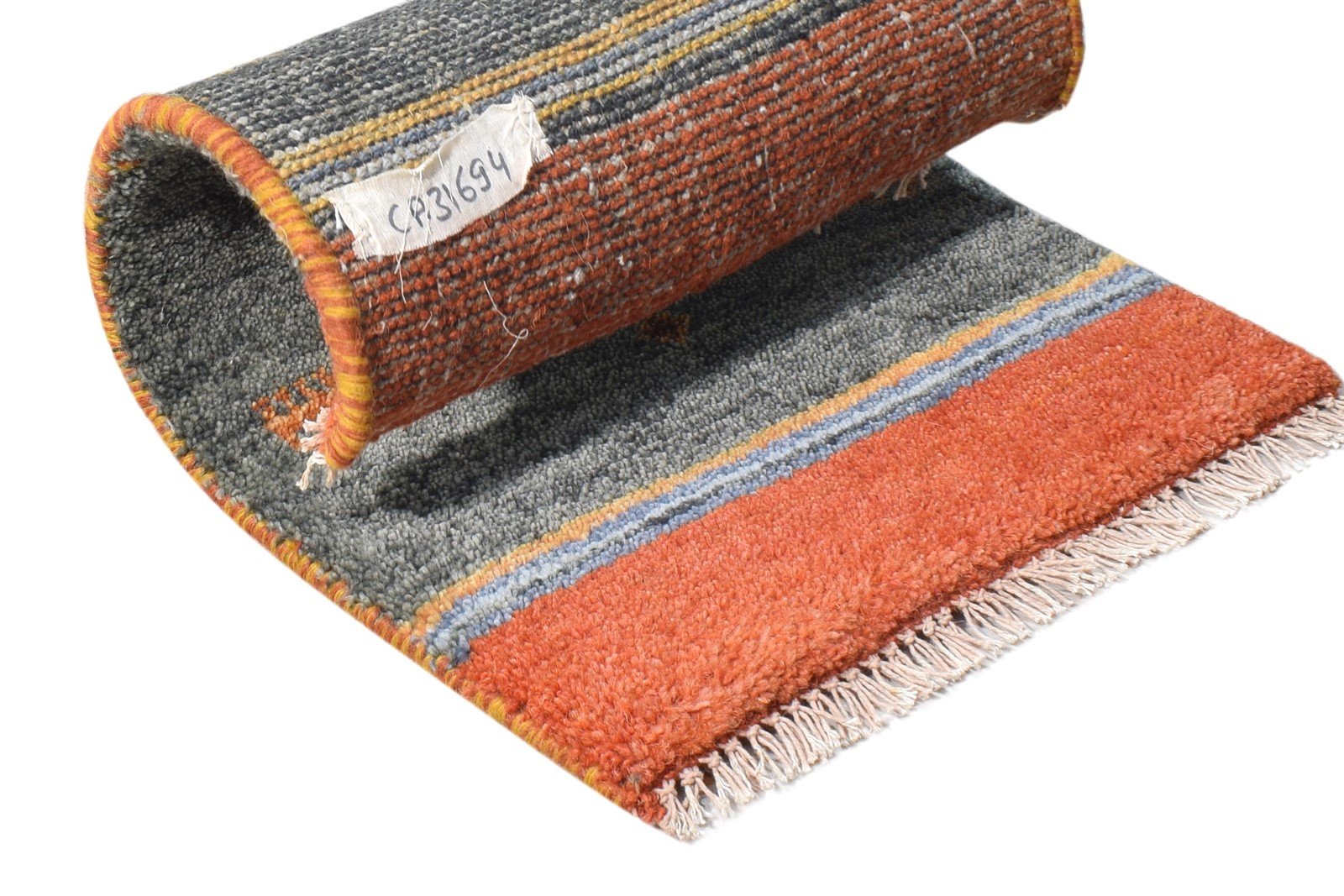 Hand Knotted Grey Wool Rug 1' X 2' Persian Southwestern Tribal Small Carpet   7865180749973