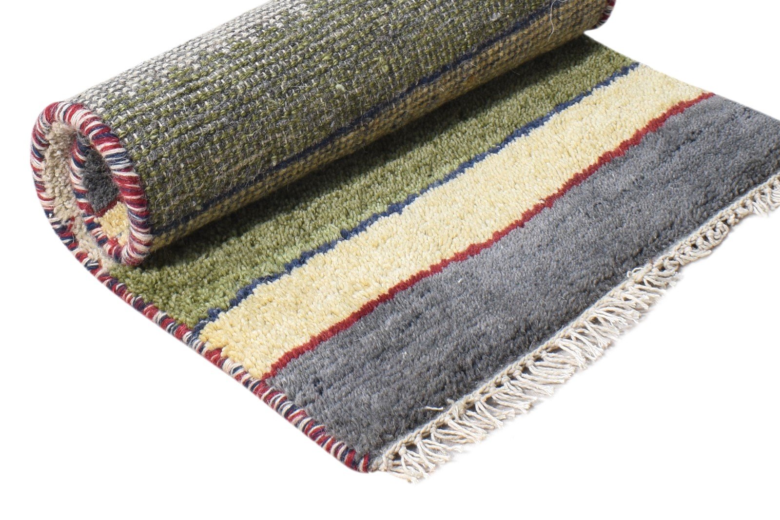 Hand Knotted Grey Wool Rug 1' X 2' Persian Southwestern Tribal Small Carpet   7865182224533