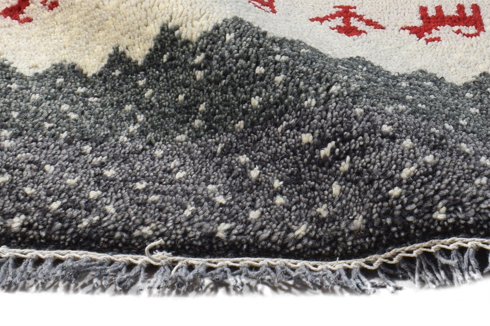 Hand Knotted Grey Wool Rug 1' X 2' Persian Southwestern Tribal Small Carpet   7865183174805