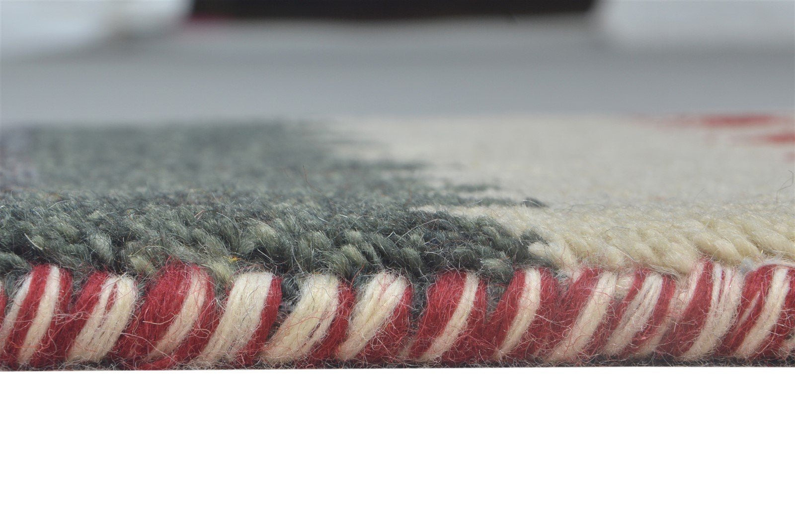 Hand Knotted Grey Wool Rug 1' X 2' Persian Southwestern Tribal Small Carpet   7865183174805