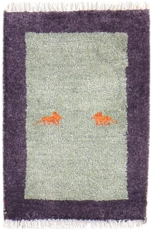 Hand Knotted Grey Wool Rug 1' X 2' Southwestern American Tribal Small Carpet   7865058984085