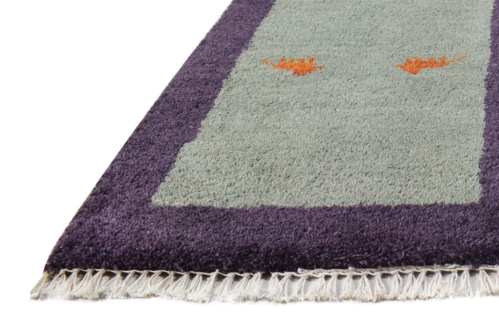 Hand Knotted Grey Wool Rug 1' X 2' Southwestern American Tribal Small Carpet   7865058984085