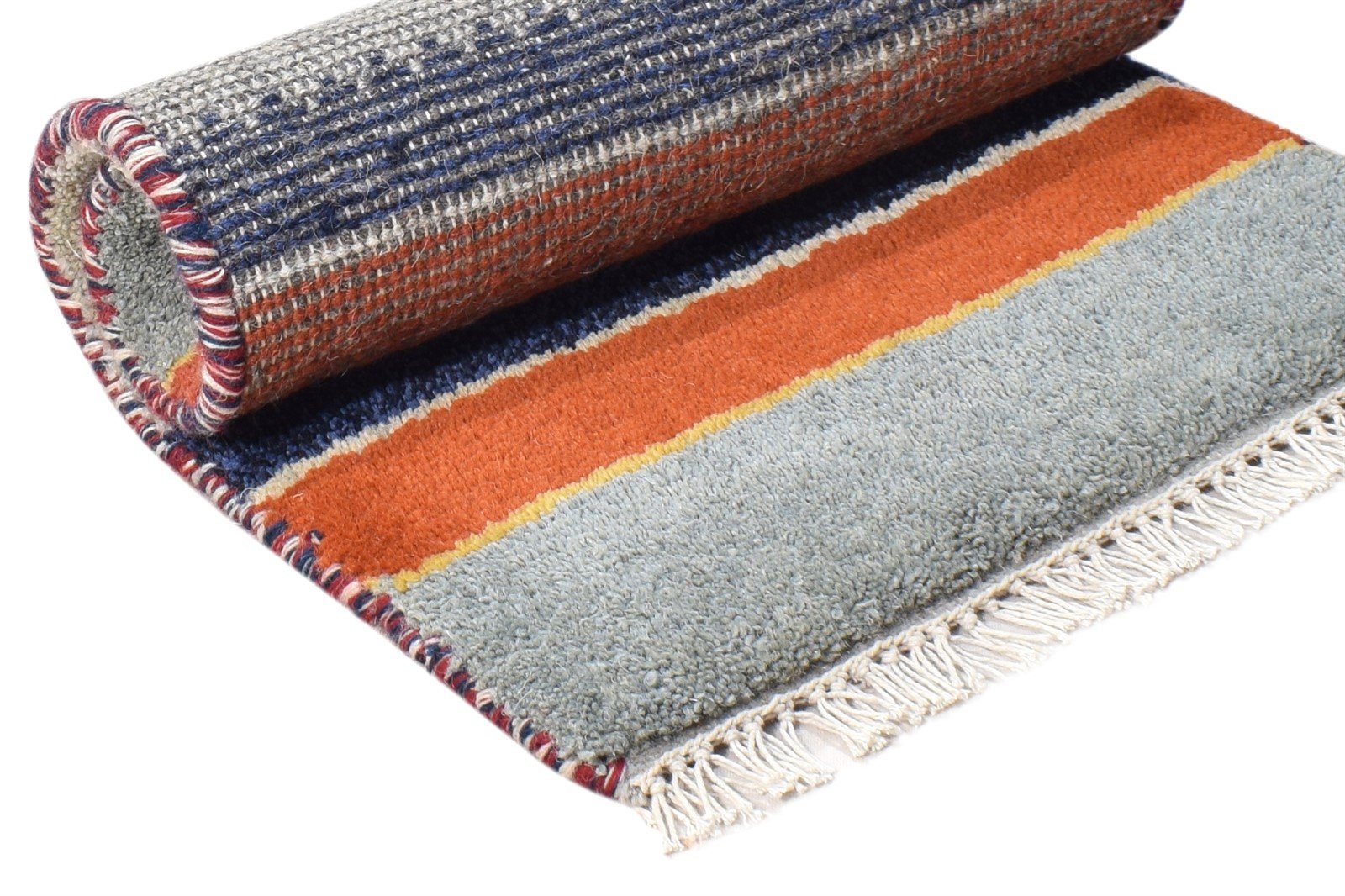 Roselin Hand Knotted Grey Wool Rug 1' X 2' Southwestern American Tribal   7865091162261