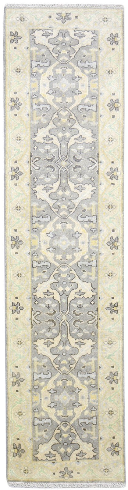 Hand Knotted Grey Wool Rug 2'6 X 10' Persian Oushak Oriental Small Runner   7864835211413