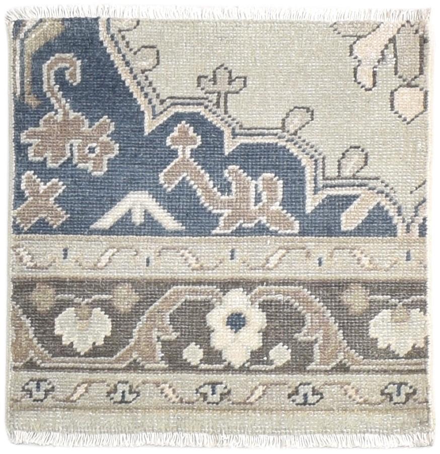 Hand Knotted Grey Wool Rug 2' X 2' Persian Mughal Oriental Small Carpet   7864925520021