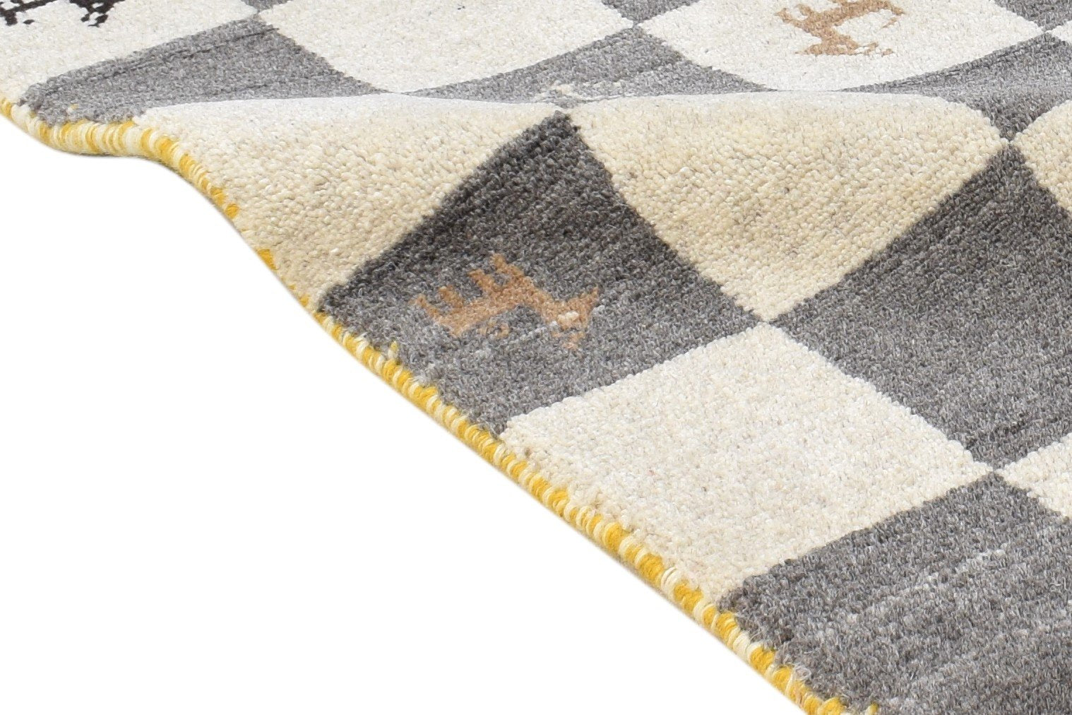 Hand Knotted Grey Wool Rug 2' X 2' Southwestern Gabbeh Tribal Small Carpet   7865101713557