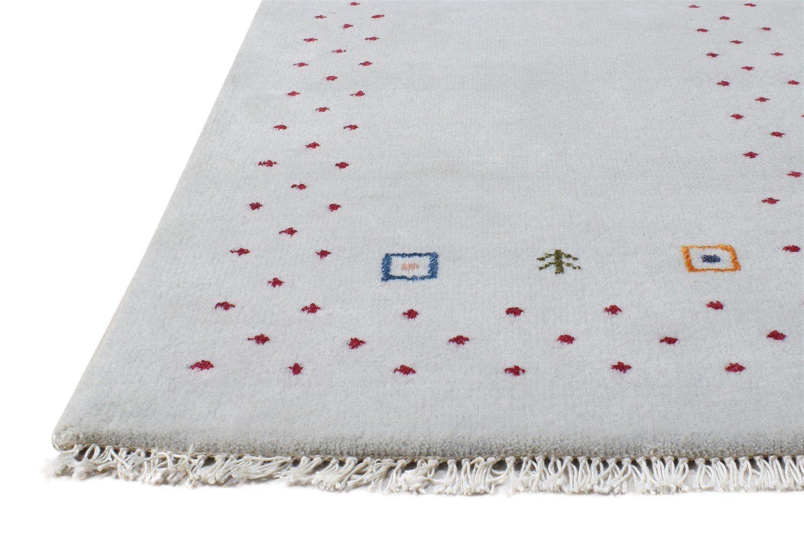 Hand Knotted Grey Wool Rug 2' X 3' Modern Scandinavian Bordered Small Carpet   7865064751253