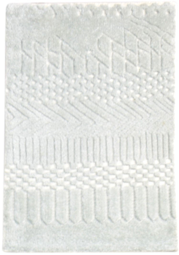 Hand Knotted Grey Wool Rug 2' X 3' Modern Scandinavian Nordic Small Carpet   7865122848917
