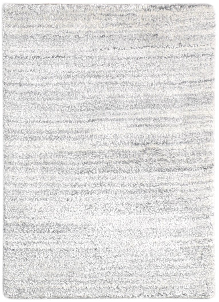 Hand Knotted Grey Wool Rug 2' X 3' Shag Scandinavian Solid Small Carpet   7865123045525