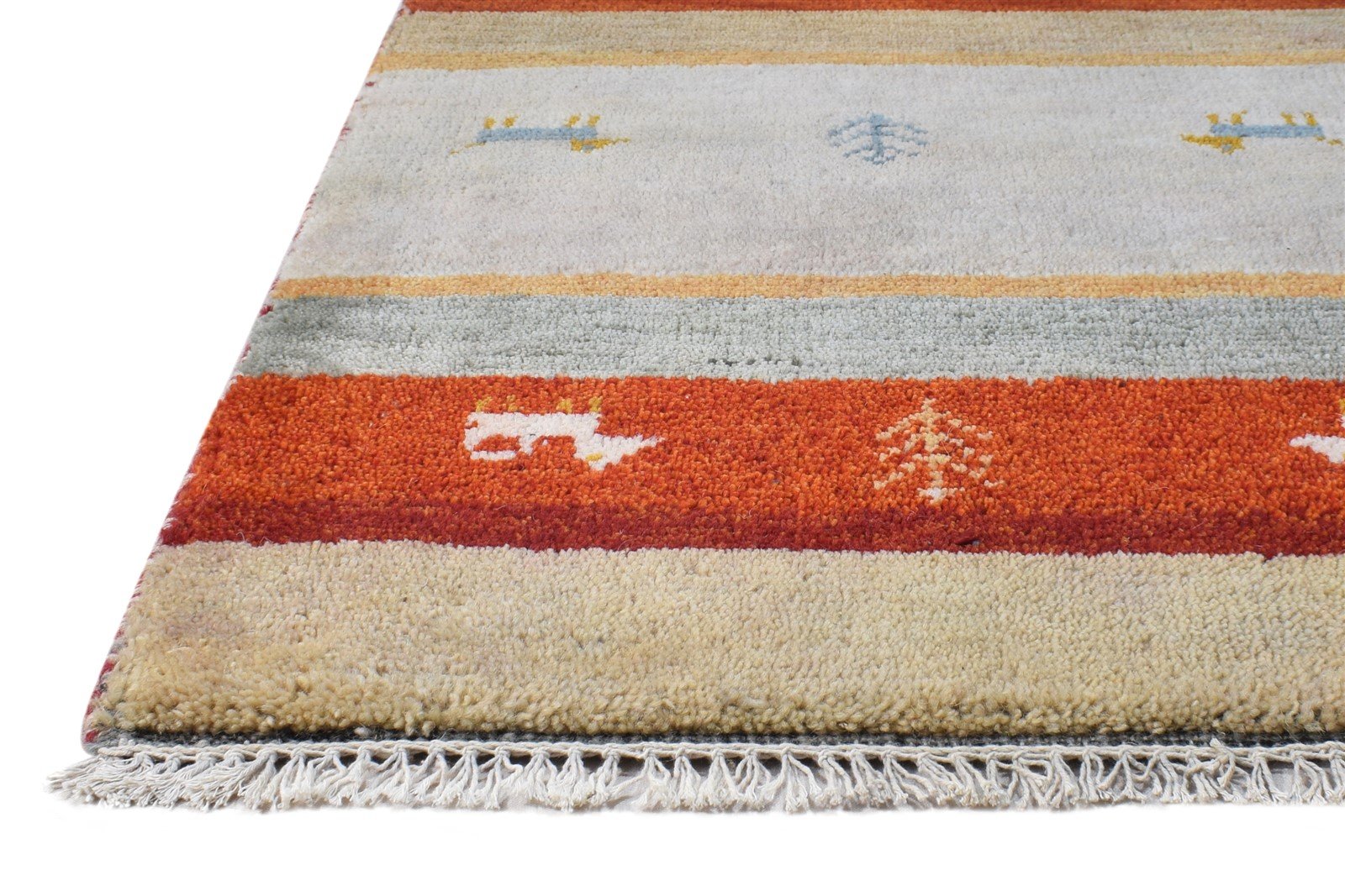 Hand Knotted Grey Wool Rug 2' X 3' Southwestern American Tribal Small Carpet   7865062359189