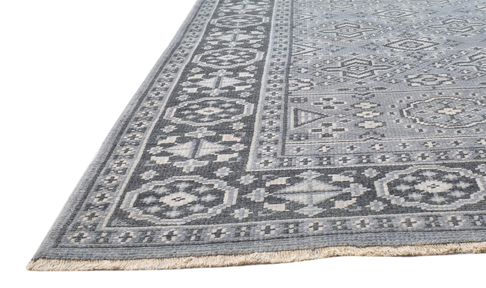 Hand Knotted Grey Wool Rug 6' X 9' Persian Bokhara Oriental Room Size Carpet   7860676296853