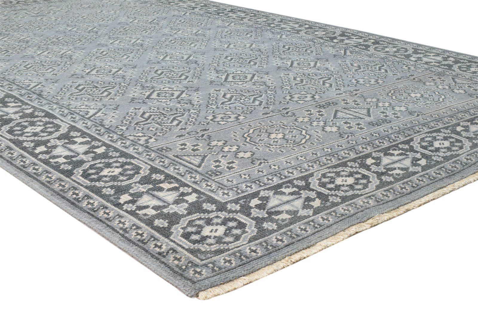 Hand Knotted Grey Wool Rug 6' X 9' Persian Bokhara Oriental Room Size Carpet   7860676296853