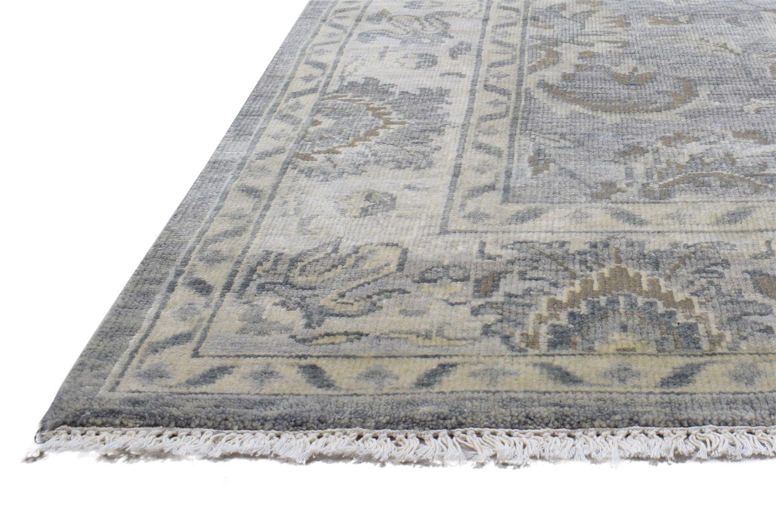 Hand Knotted Grey Wool Rug 6' X 9' Persian Kashan Oriental Room Size Carpet   7864102355093