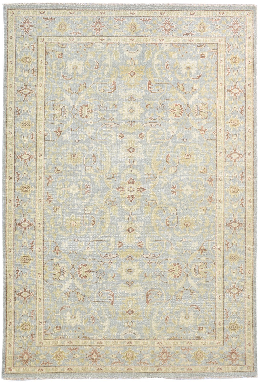 Hand Knotted Grey Wool Rug 6' X 9' Persian Oushak Oriental Large Carpet   7864081645717