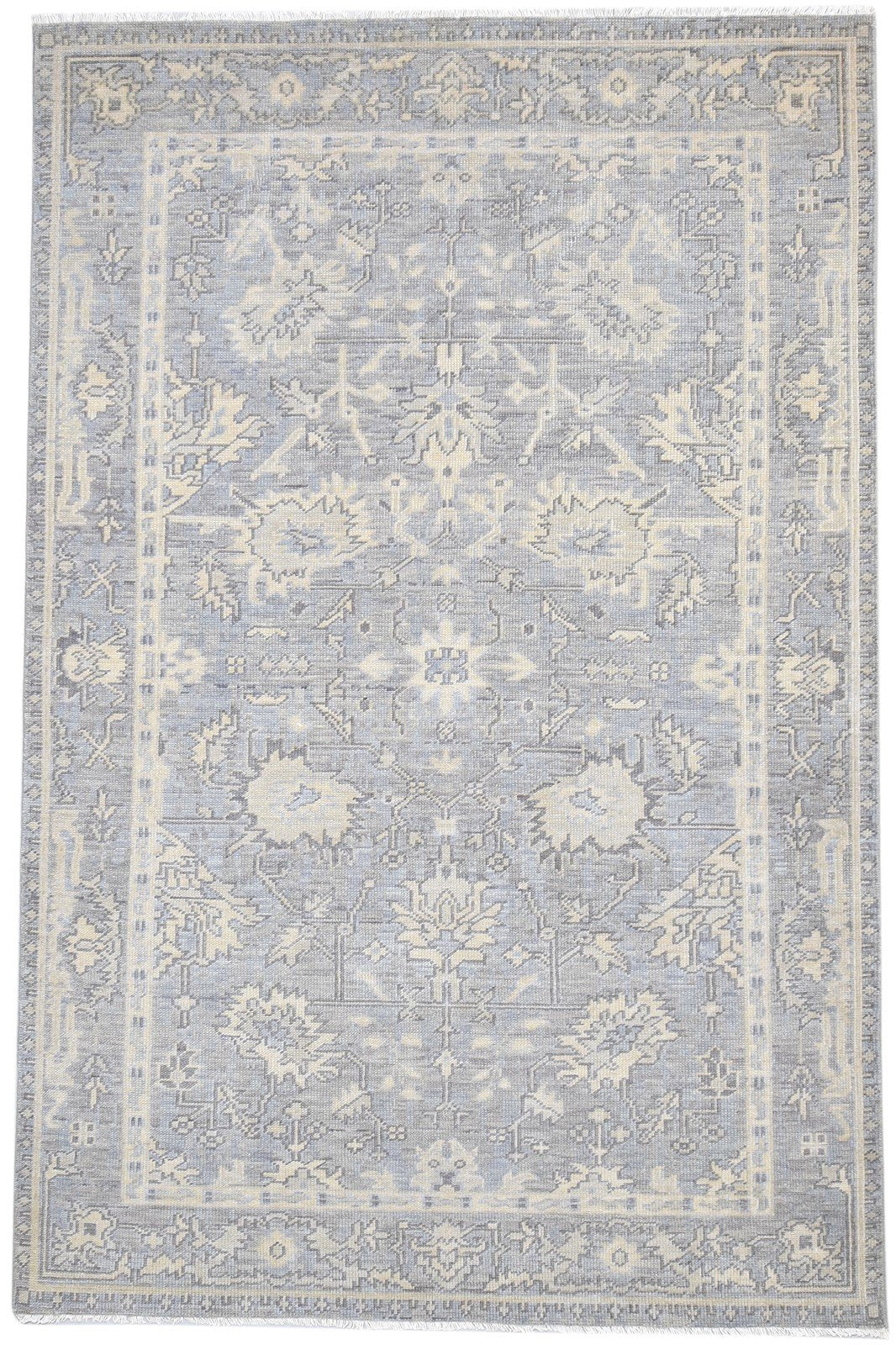 Hand Knotted Grey Wool Rug 6' X 9' Persian Oushak Oriental Room Size Carpet   7864329044117