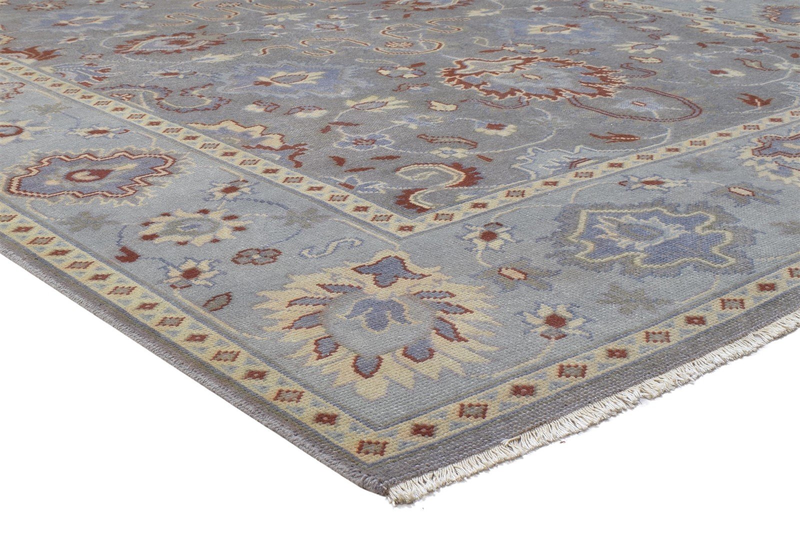 Hand Knotted Grey Wool Rug 8' X 10' Persian Agra Oriental Large Carpet   7864168317077