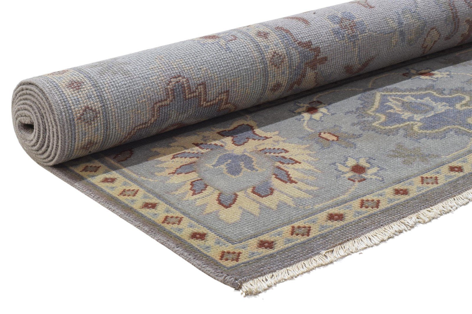 Hand Knotted Grey Wool Rug 8' X 10' Persian Agra Oriental Large Carpet   7864168317077
