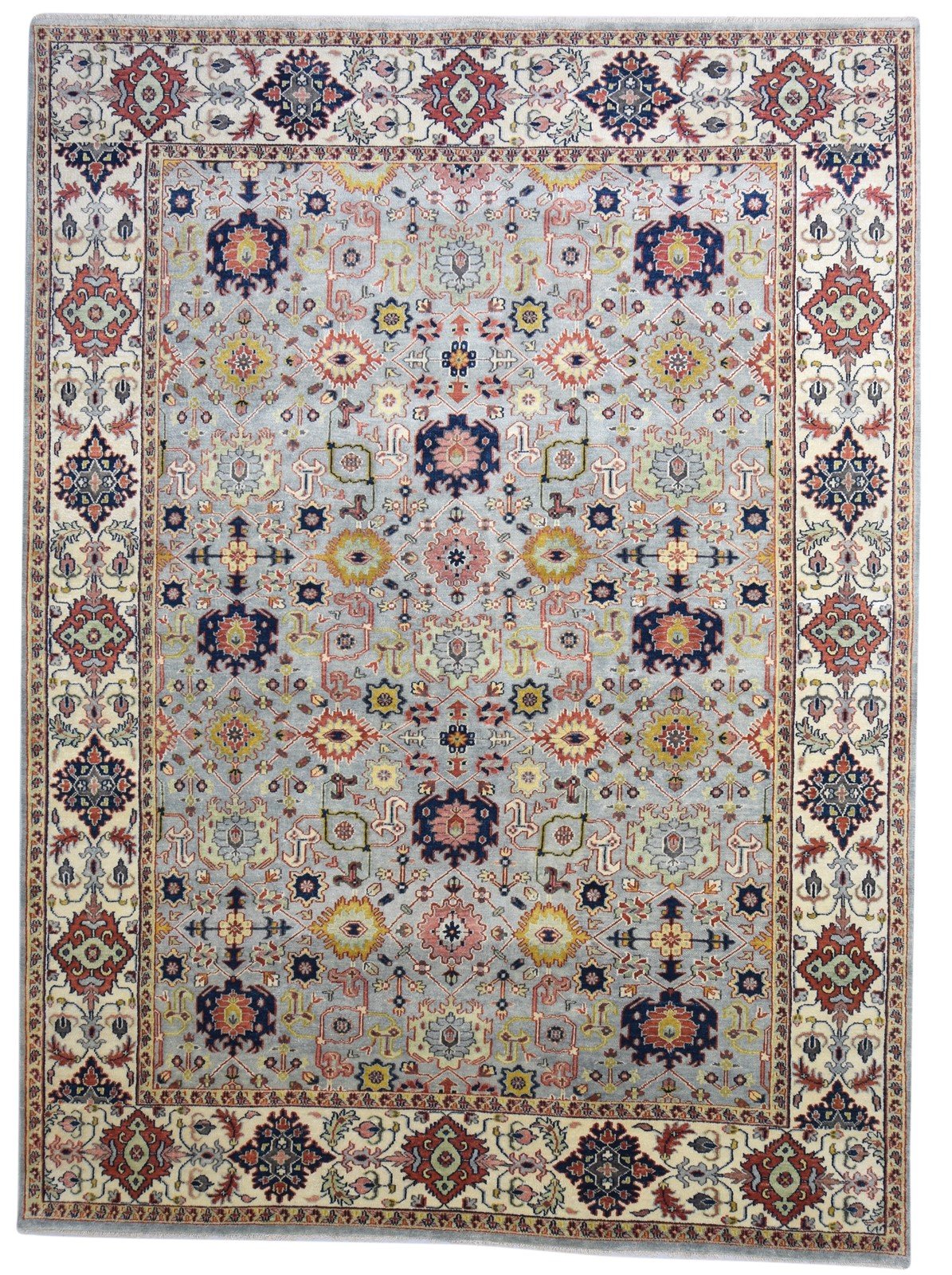 Hand Knotted Grey Wool Rug 9' X 12' Persian Kashan Oriental Large Carpet   7864203182229