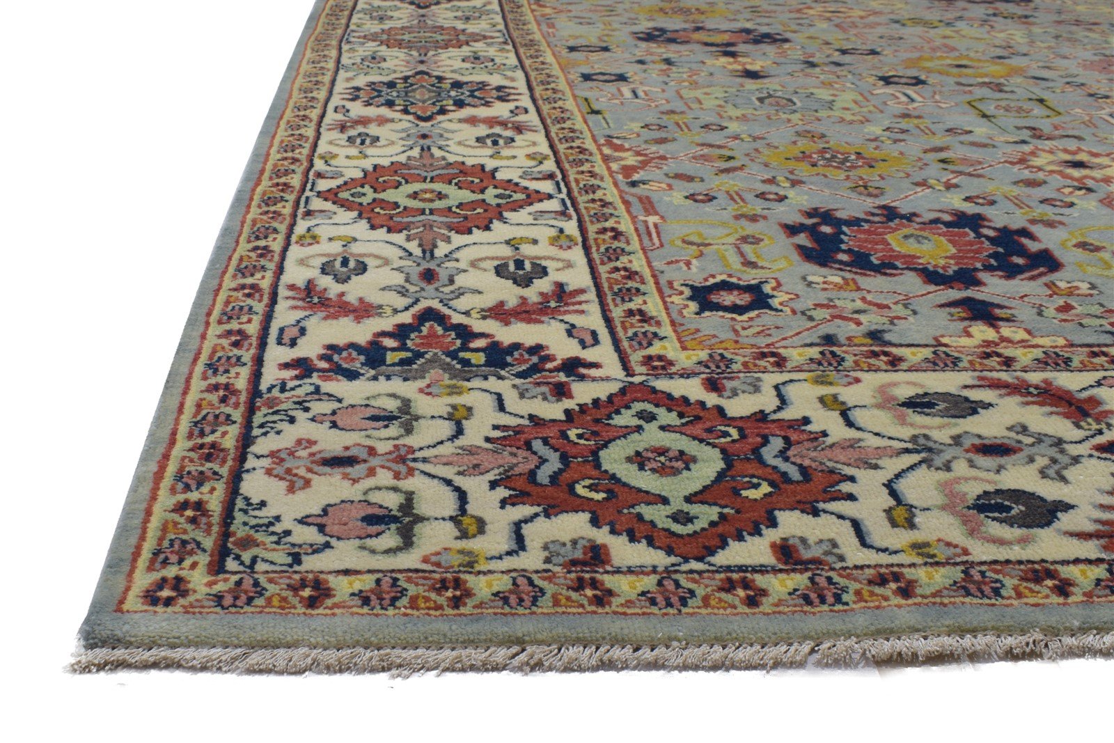 Hand Knotted Grey Wool Rug 9' X 12' Persian Kashan Oriental Large Carpet   7864203182229