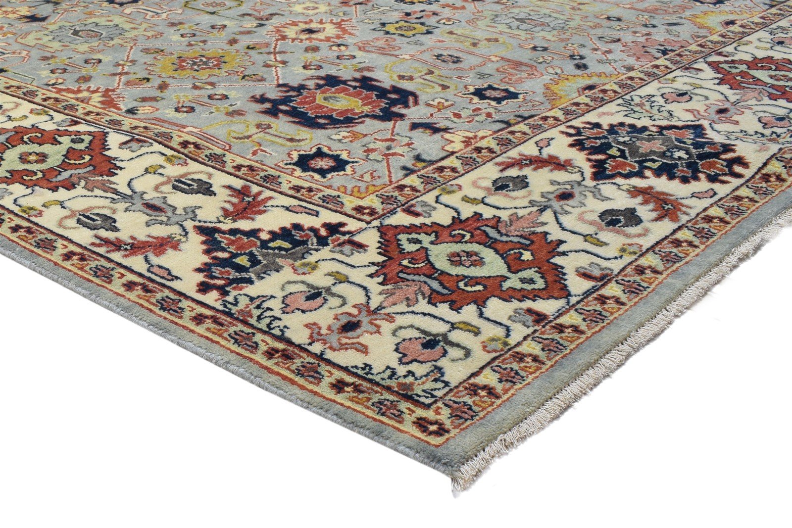 Hand Knotted Grey Wool Rug 9' X 12' Persian Kashan Oriental Large Carpet   7864203182229