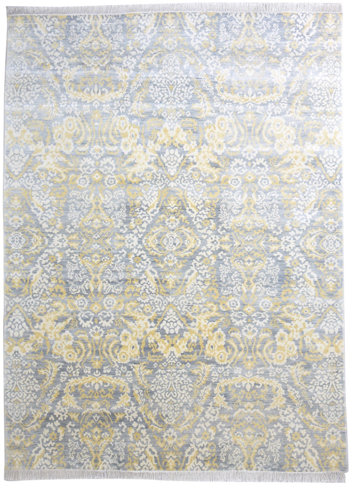 Hand Knotted Grey Wool Rug 9' X 12' Persien Agra Oriental Large Carpet   7865124454549