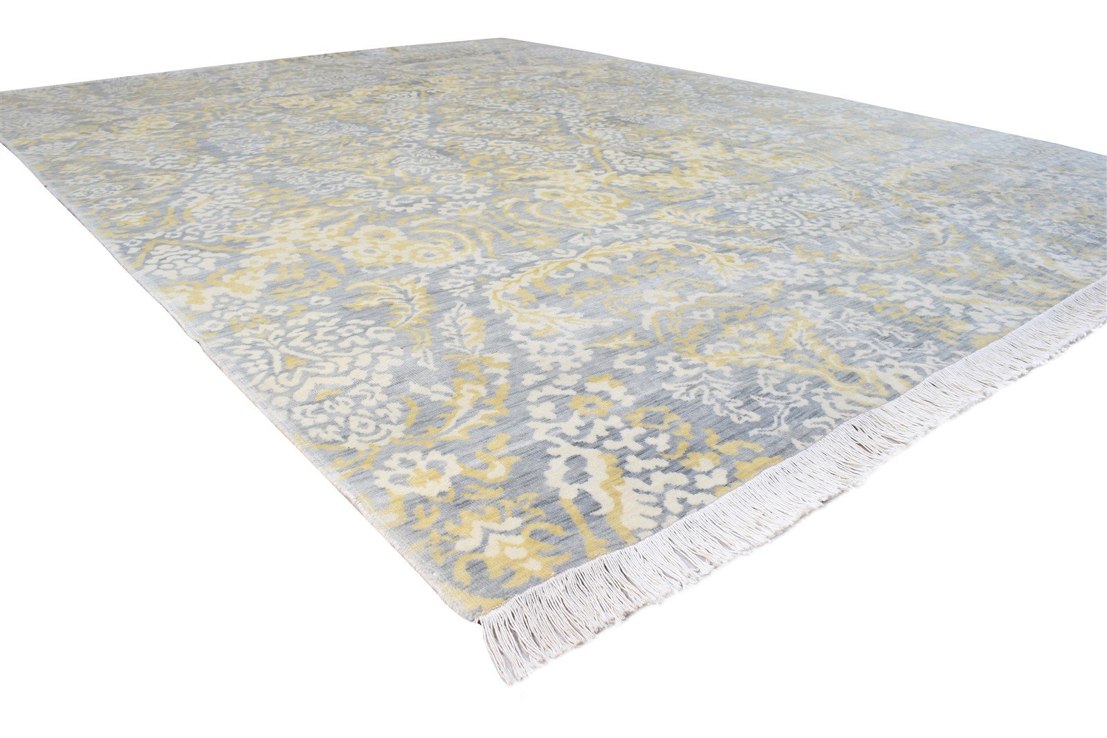 Hand Knotted Grey Wool Rug 9' X 12' Persien Agra Oriental Large Carpet   7865124454549