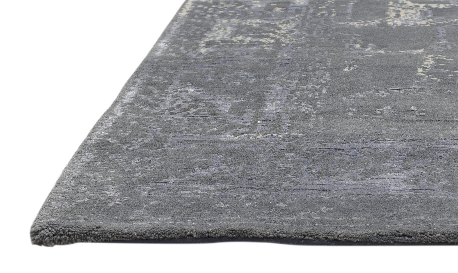 Hand Knotted Grey Wool / Silk Rug 5X7 Modern Oushak Distressed Room Size Carpet   7864082792597