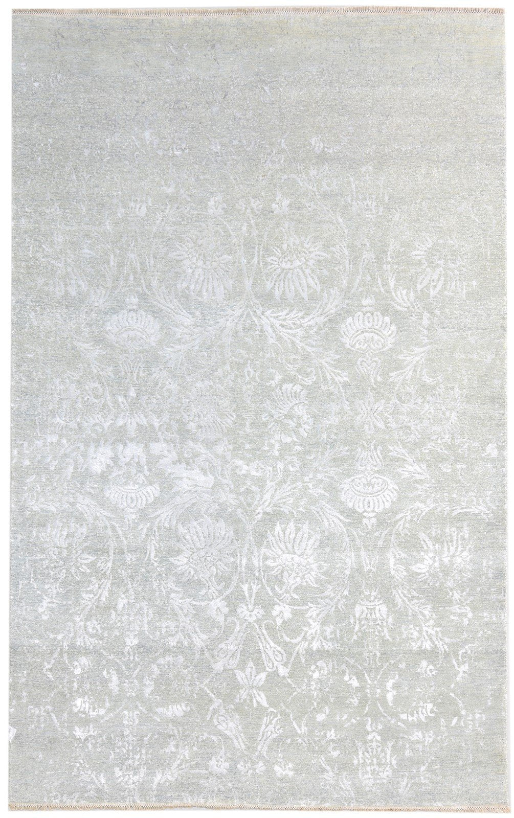 Hand Knotted Grey Wool / Silk Rug 6X10 Modern European Abstract Room Size   7864604426389