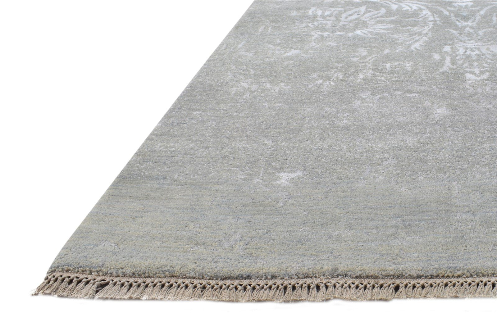 Hand Knotted Grey Wool / Silk Rug 6X10 Modern European Abstract Room Size   7864604426389
