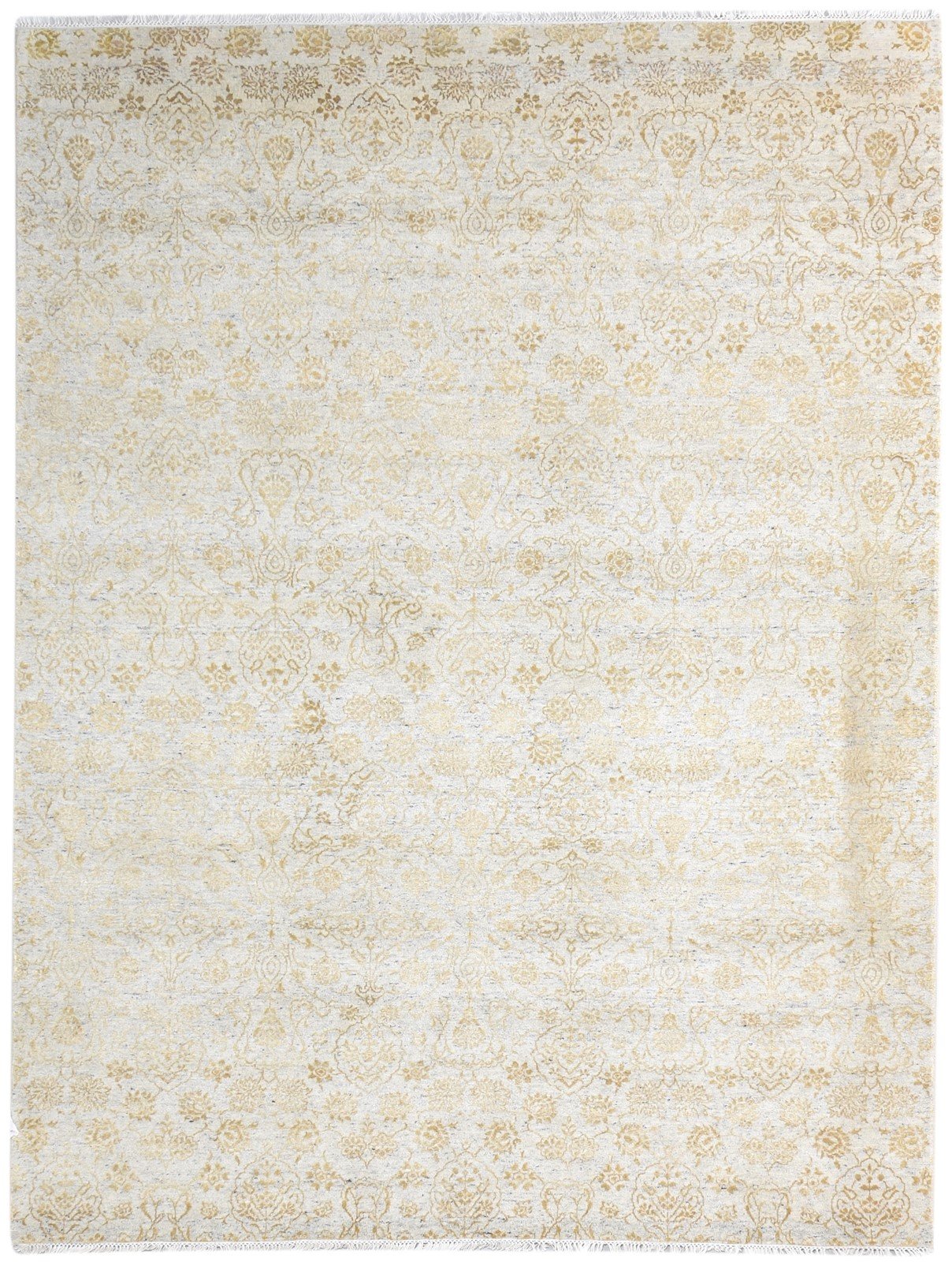 Hand Knotted Grey Wool / Silk Rug 7' X 9' Modern European Abstract Large Carpet   7864608522389