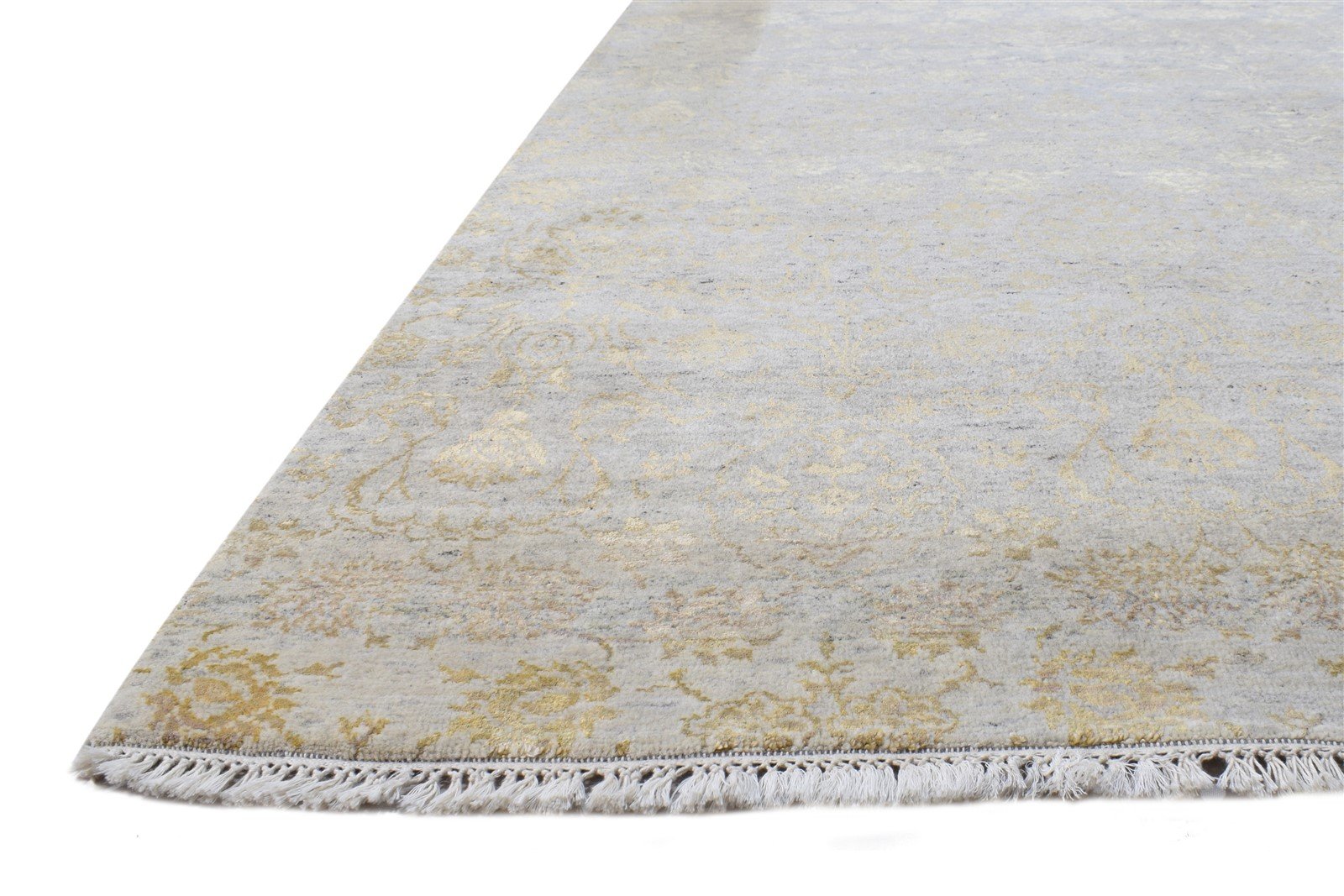 Hand Knotted Grey Wool / Silk Rug 7' X 9' Modern European Abstract Large Carpet   7864608522389