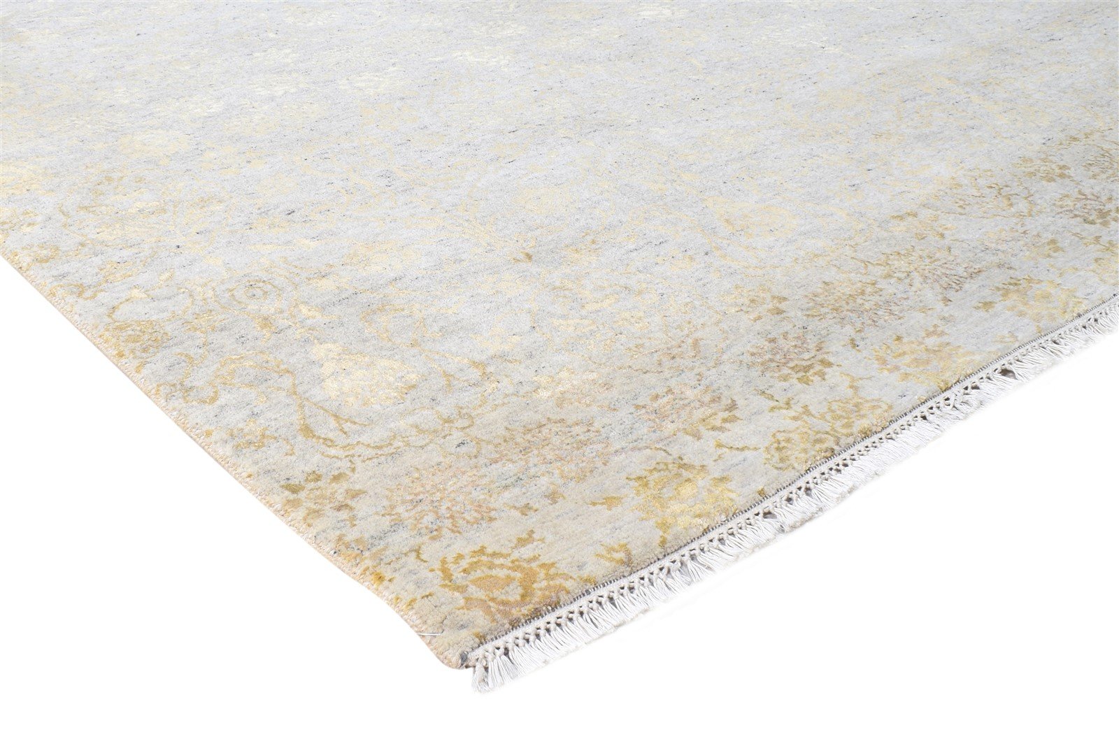 Hand Knotted Grey Wool / Silk Rug 7' X 9' Modern European Abstract Large Carpet   7864608522389