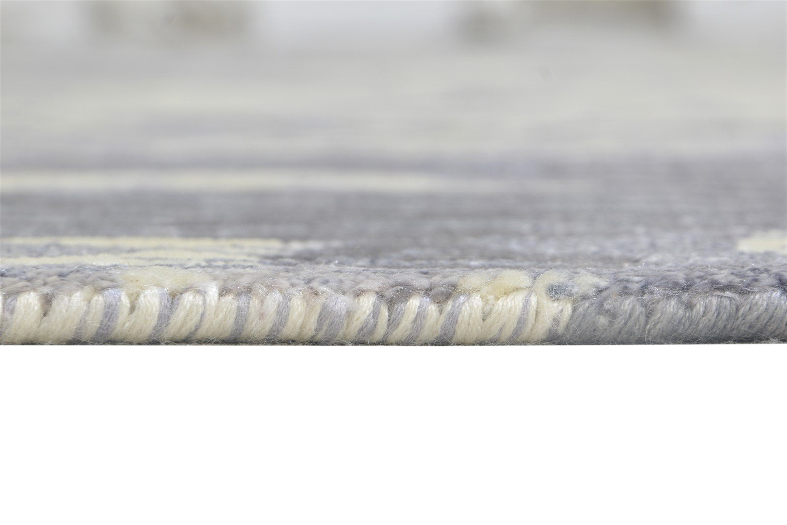 Hand Knotted Grey Wool / Silk Rug 8' X 10' Modern Indian Abstract Large Carpet   7864319934613