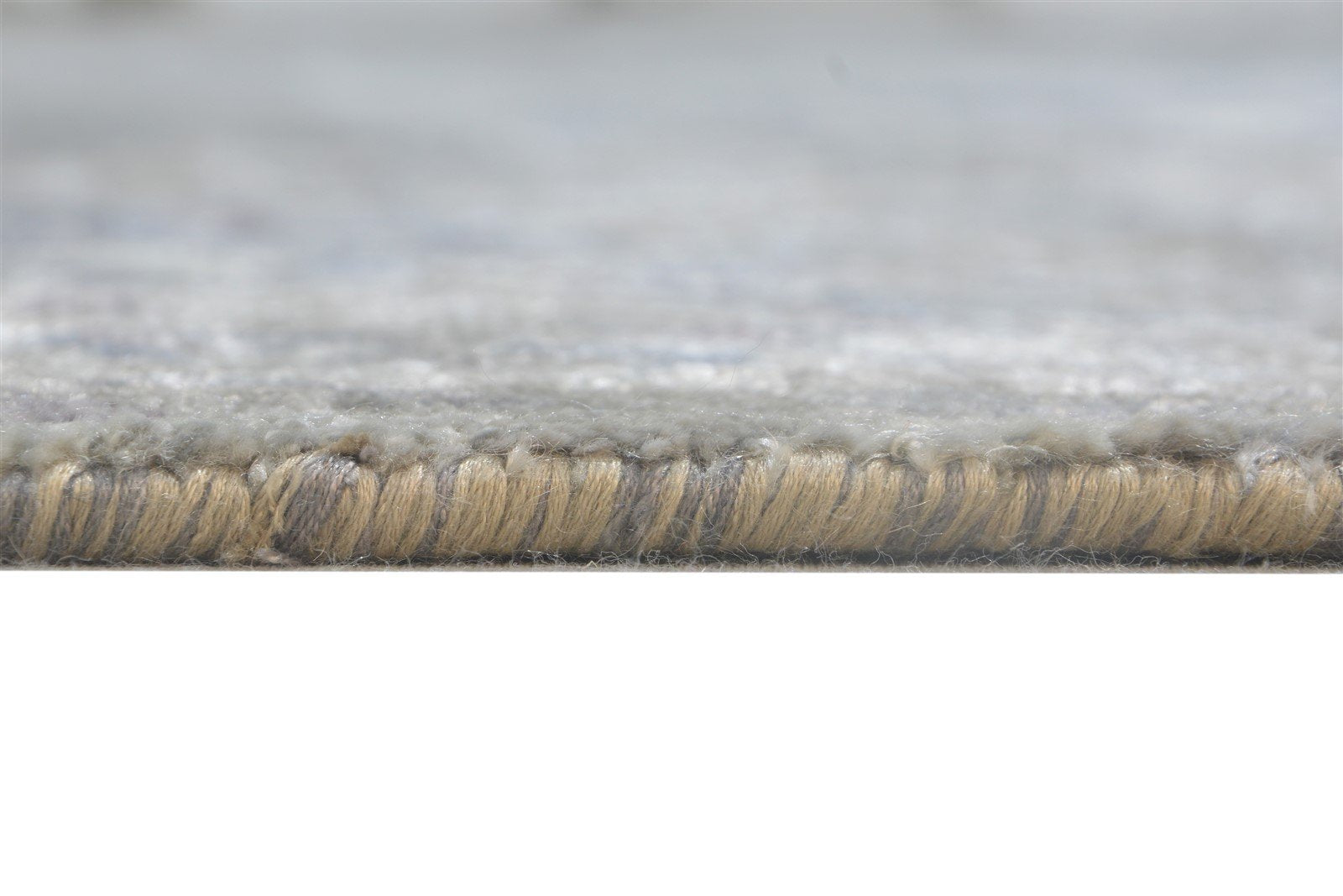Hand Knotted Grey Wool / Silk Rug 8' X 10' Modern Indian Abstract Large Carpet   7864324849813