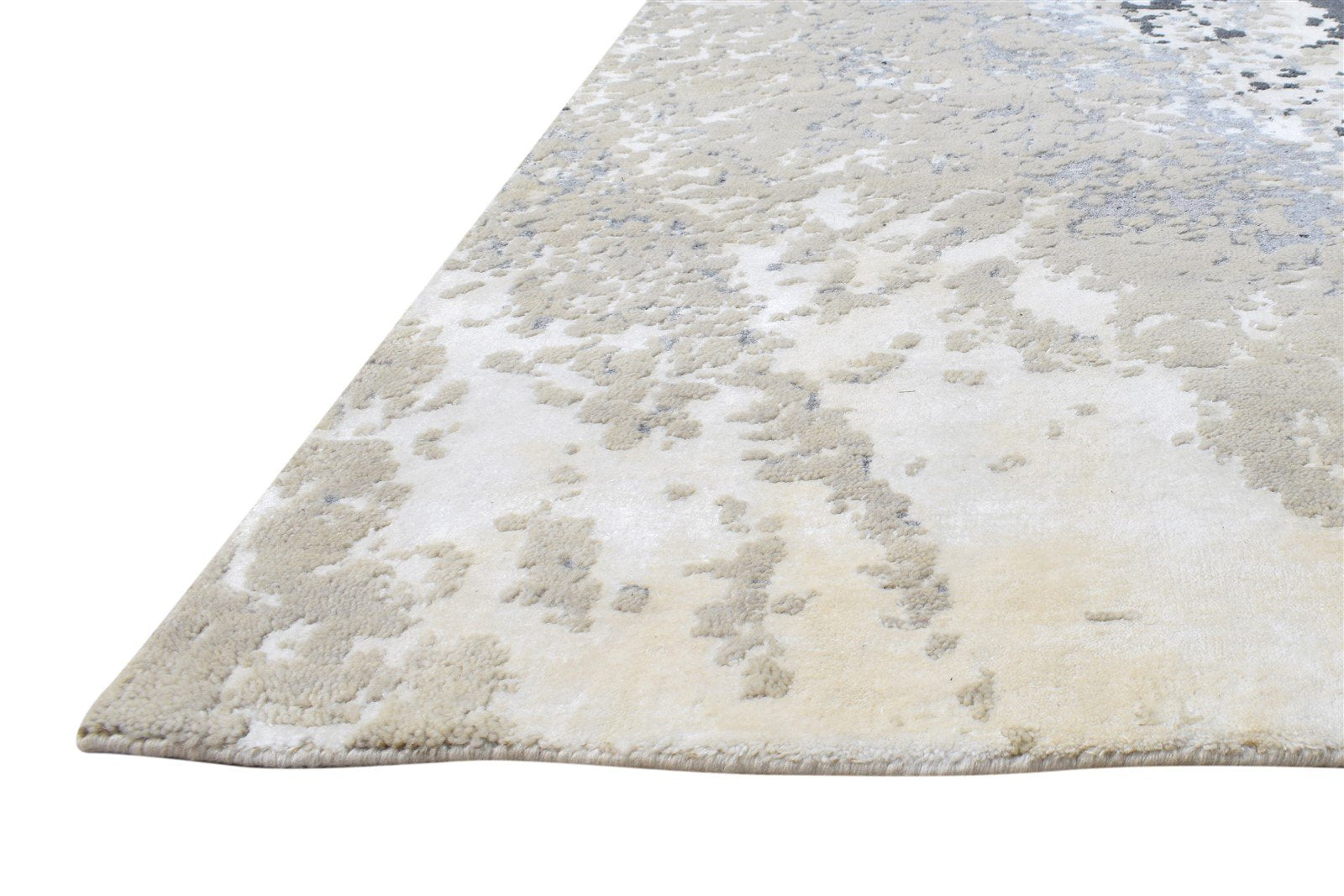 Hand Knotted Grey Wool / Silk Rug 8X10 Modern American Abstract Large Carpet   7865106235541