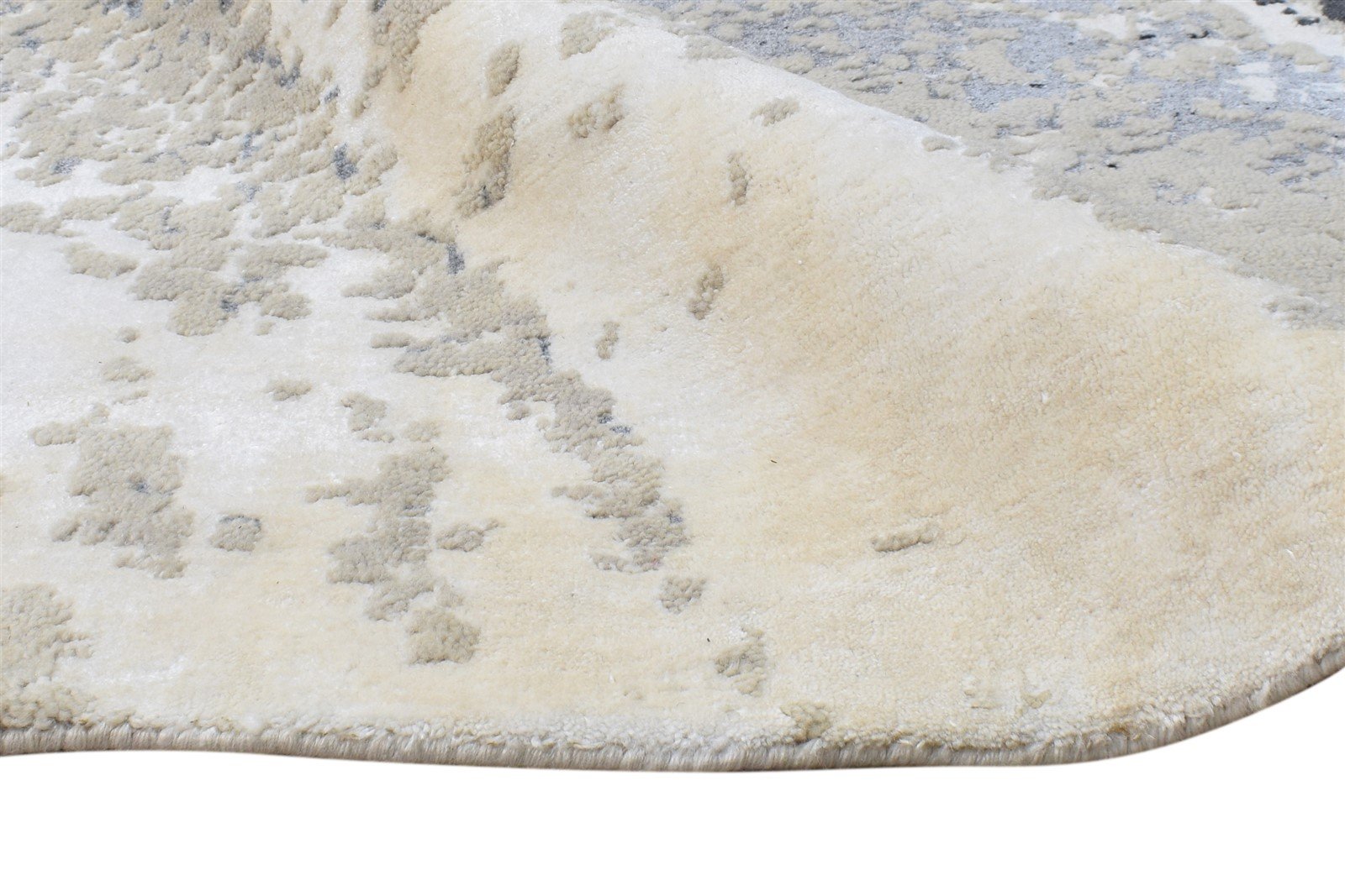Hand Knotted Grey Wool / Silk Rug 8X10 Modern American Abstract Large Carpet   7865106235541