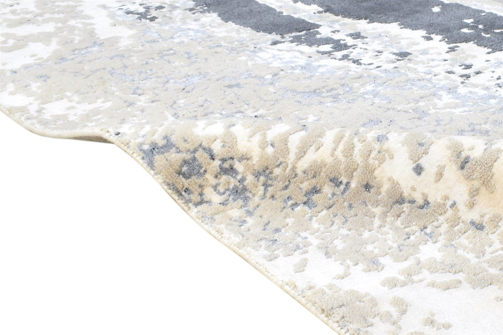 Hand Knotted Grey Wool / Silk Rug 8X10 Modern American Abstract Large Carpet   7865106235541