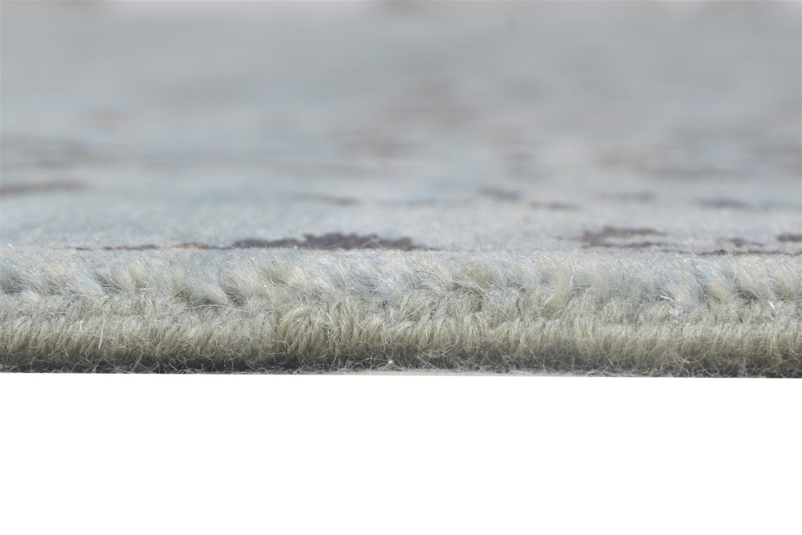 Hand Knotted Grey Wool / Silk Rug 8X10 Modern Oriental Abstract Large Carpet   7864601018517