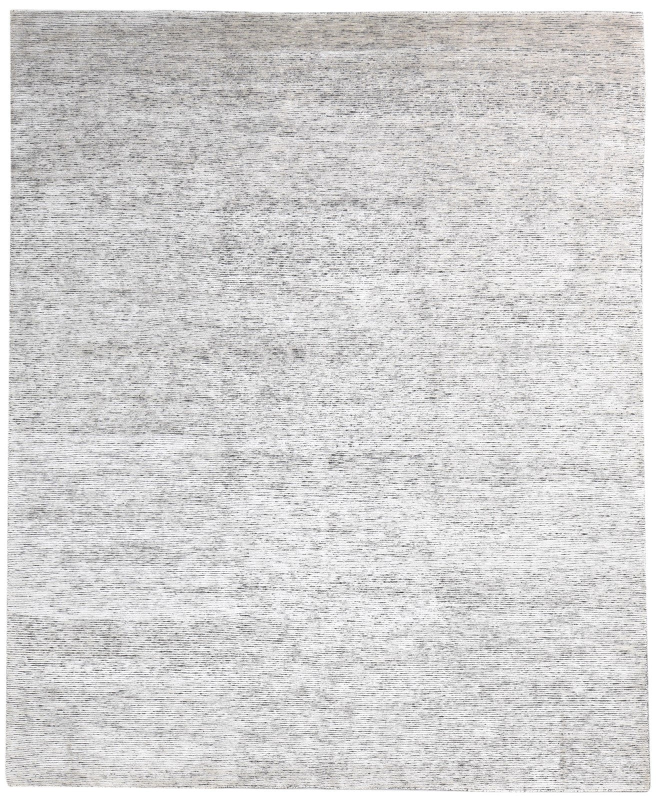 Hand Knotted Grey Wool / Silk Rug 8X9 Modern Scandinavian Solid Large Carpet   7864577523861