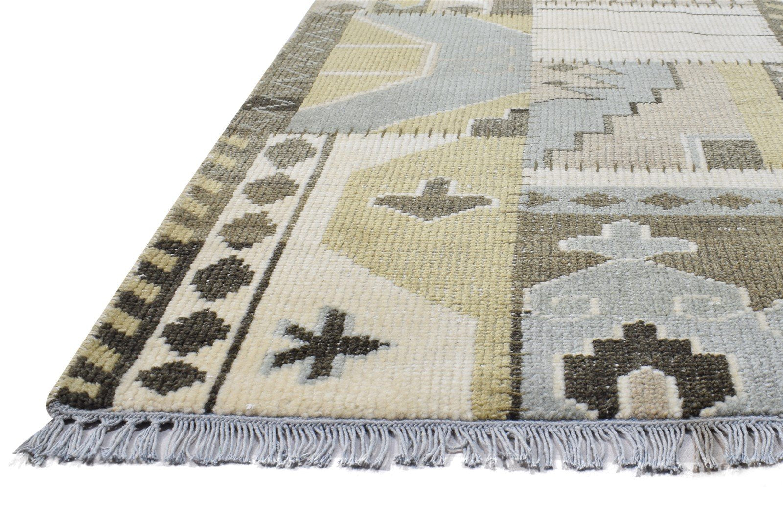 Hand Knotted Ivory Wool Rug 5' X 6' Persian Mughal Oriental Room Size Carpet   7864995348629