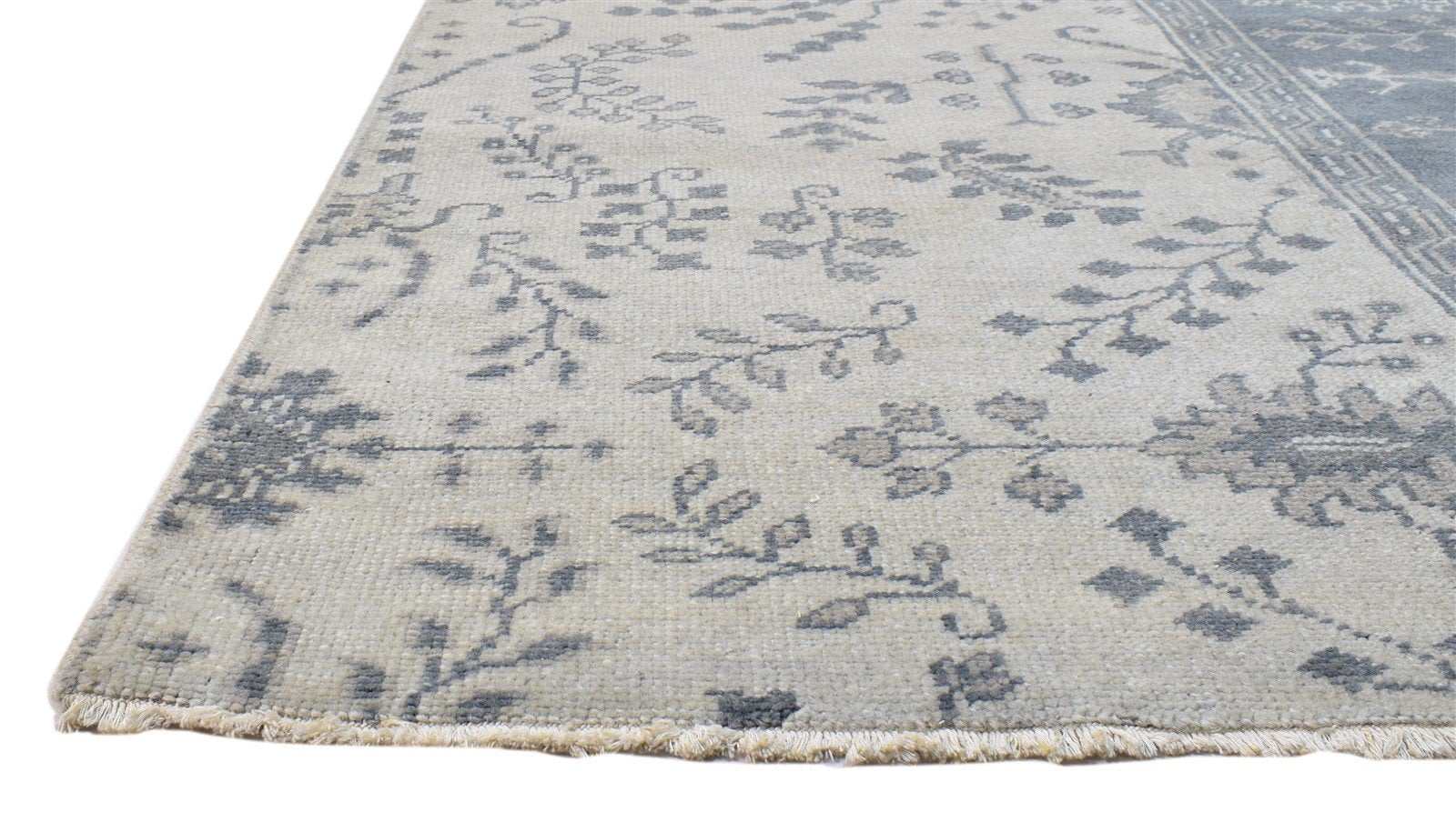 Hand Knotted Ivory Wool Rug 5X6 Persian Sarouk-Indian Oriental Room Size Carpet   7860681277589