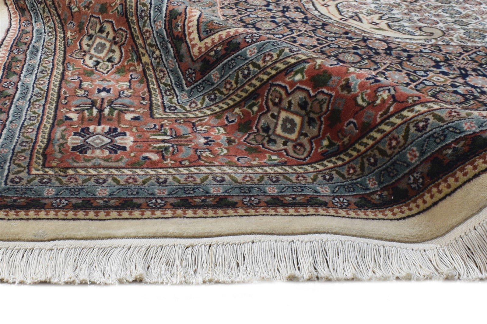Hand Knotted Ivory Wool Rug 8' X 12' Persian Mir Oriental Large Carpet   7864631820437
