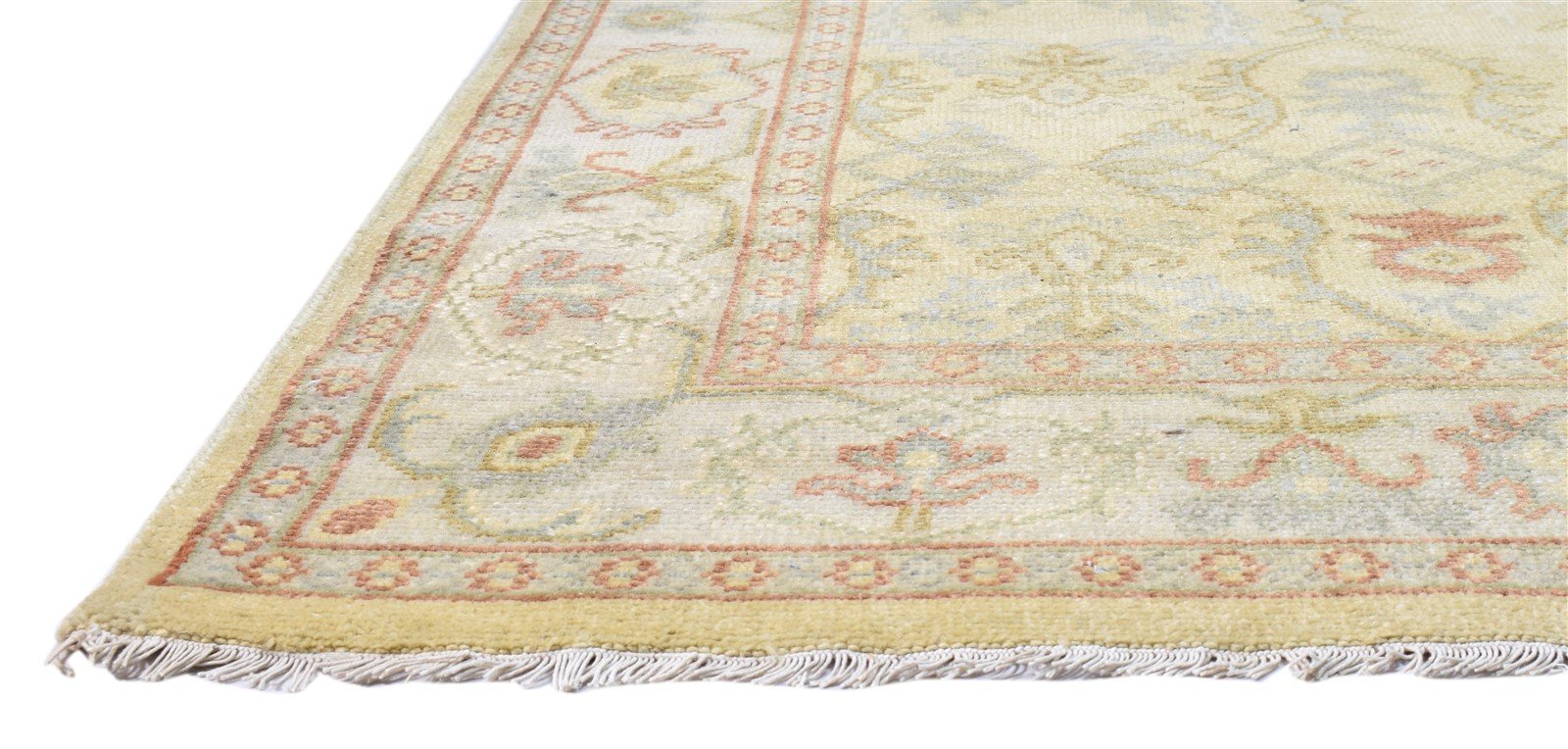 Hand Knotted Lime Wool Rug 8' X 10' Persian Kashan Oriental Large Carpet   7864083087509