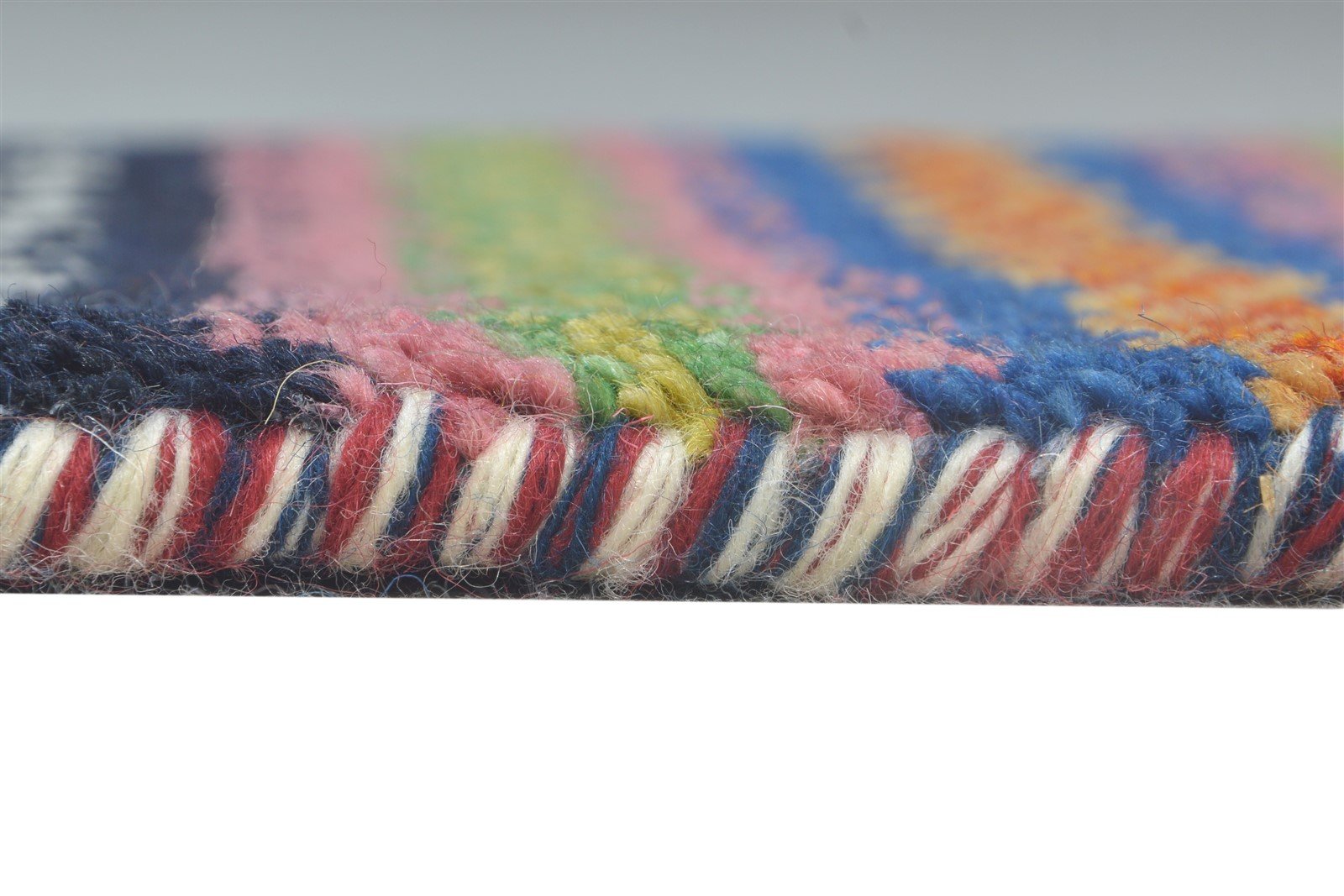 Fayth Hand Knotted Multi Color Wool Rug 1' X 2' Modern American Tribal   7865186517141