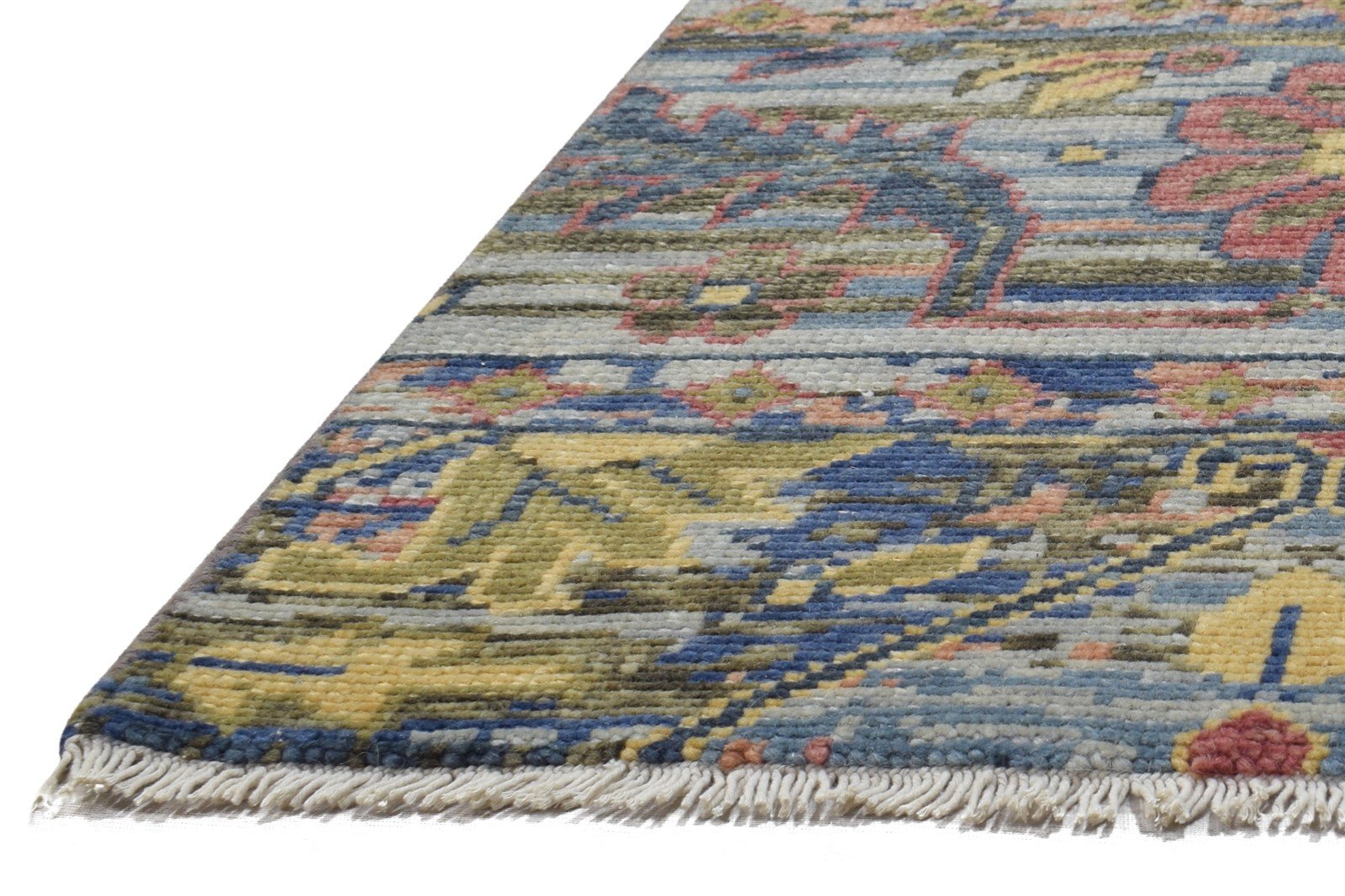 Hand Knotted Multi Color Wool Rug 2X2 Persian Heriz-Indian All-Over Small Carpet   7864844255381