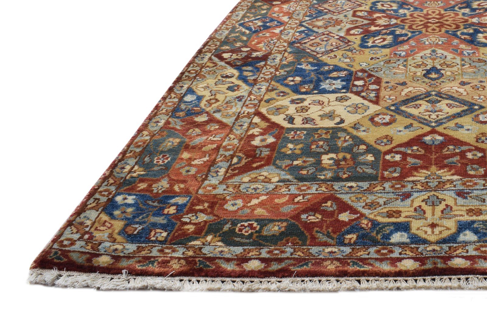 Hand Knotted Multi Color Wool Rug 3' X 5' Persian Agra Oriental Small Carpet   7864594792597